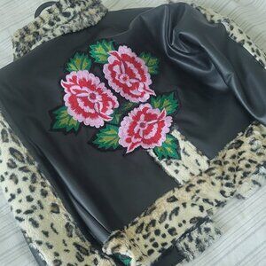 Genuine Leather Jacket with embroidery